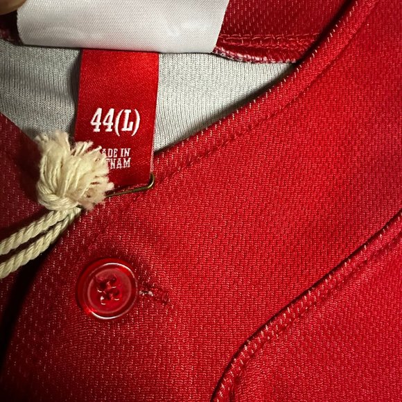 Mitchell & Ness Mens Red Ken Griffey #3 Cincinnati Reds MLB Baseball Jersey Sz L - Picture 6 of 6